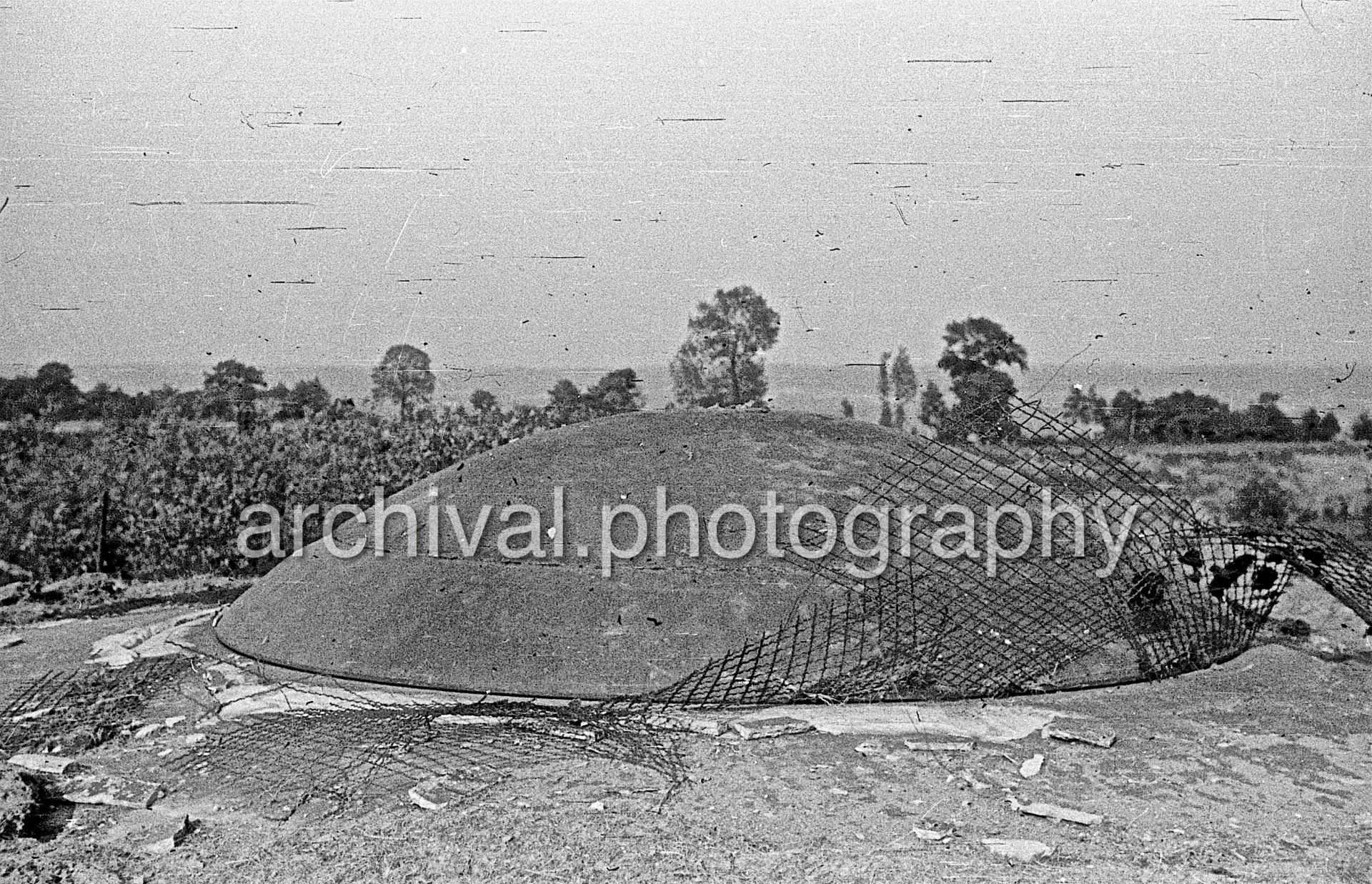 Circular bunker - Damaged Bunker - Belgian Fort Eben-Emael May 1940