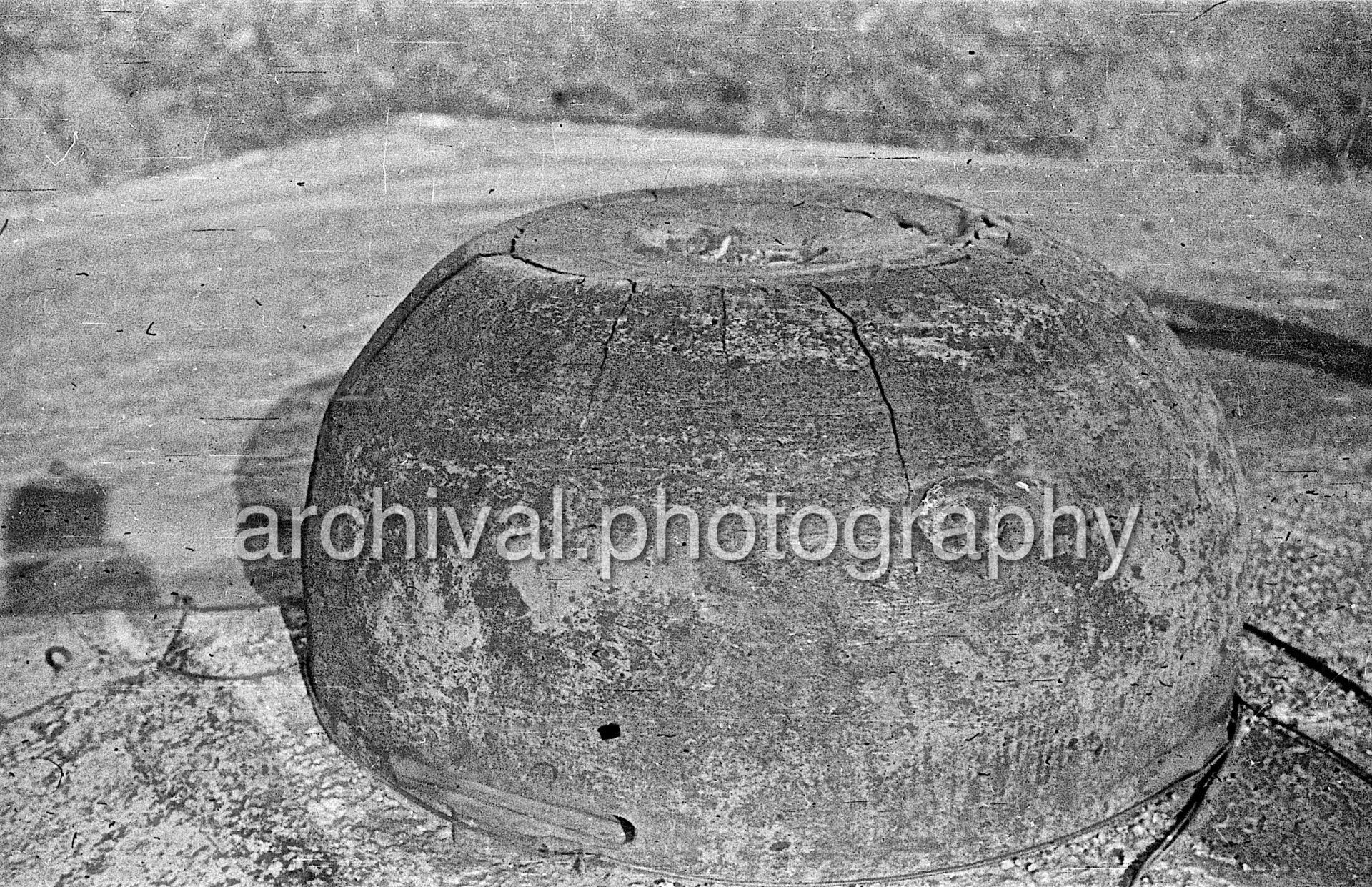 Circular bunker from above - Bunker that has been blown open with explosive charge - Damaged Bunker - Belgian Fort Eben-Emael May 1940