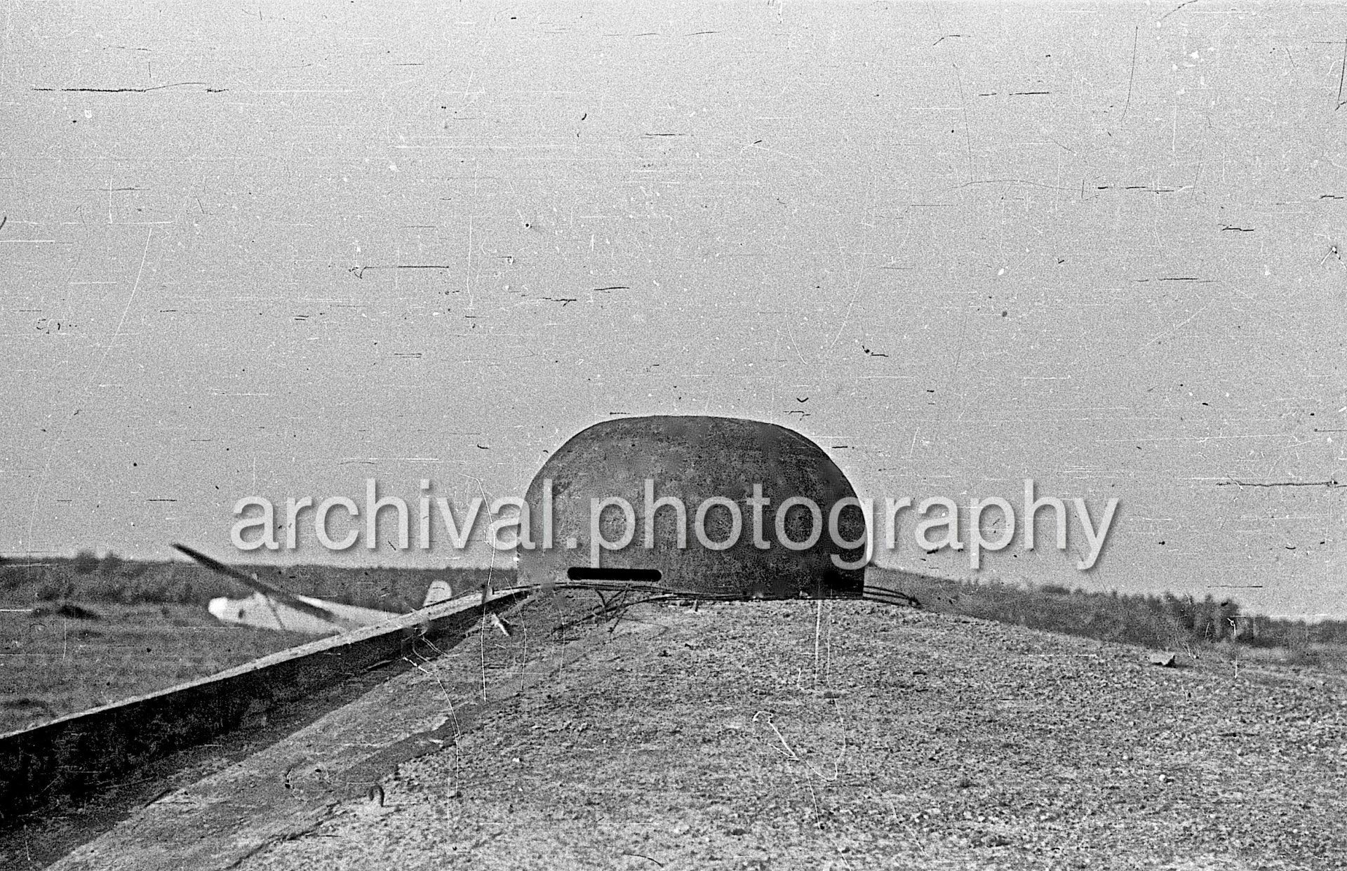 Nazi Glider - on top of Circular bunker - Battle of the Belgian Fort Eben-Emael - May, 1940