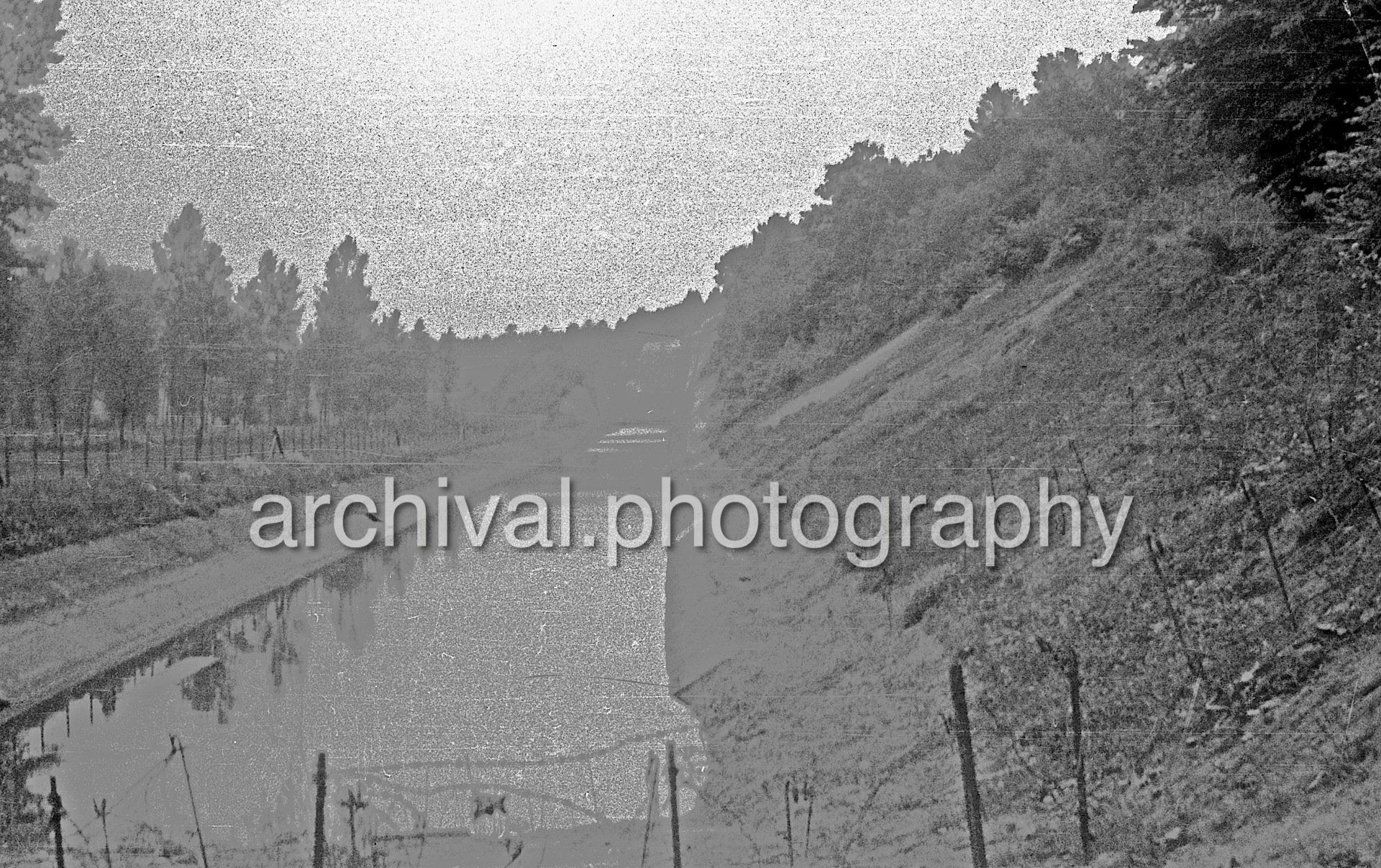 Water run off caught in flood plain - Damaged Bunker - Belgian Fort Eben-Emael May 1940