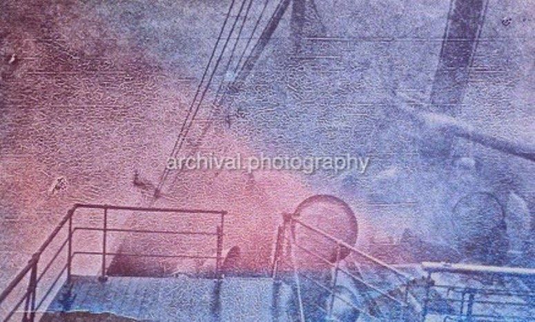 Candid WWII Photos Of GI's From All Sides - US SHIP BEING BATTERED BY HIGH SEAS
