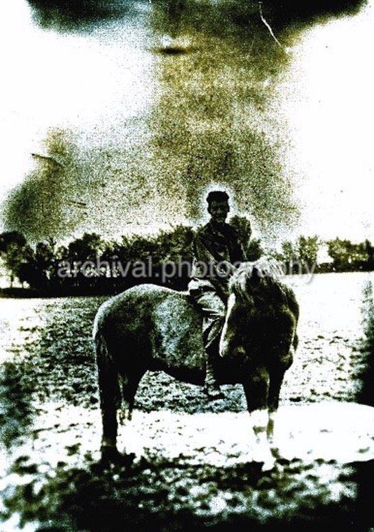 Candid WWII Photos Of GI's From All Sides - HORSEBACK SOLDIER
