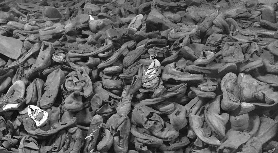 Piles of shoes at Auschwitz