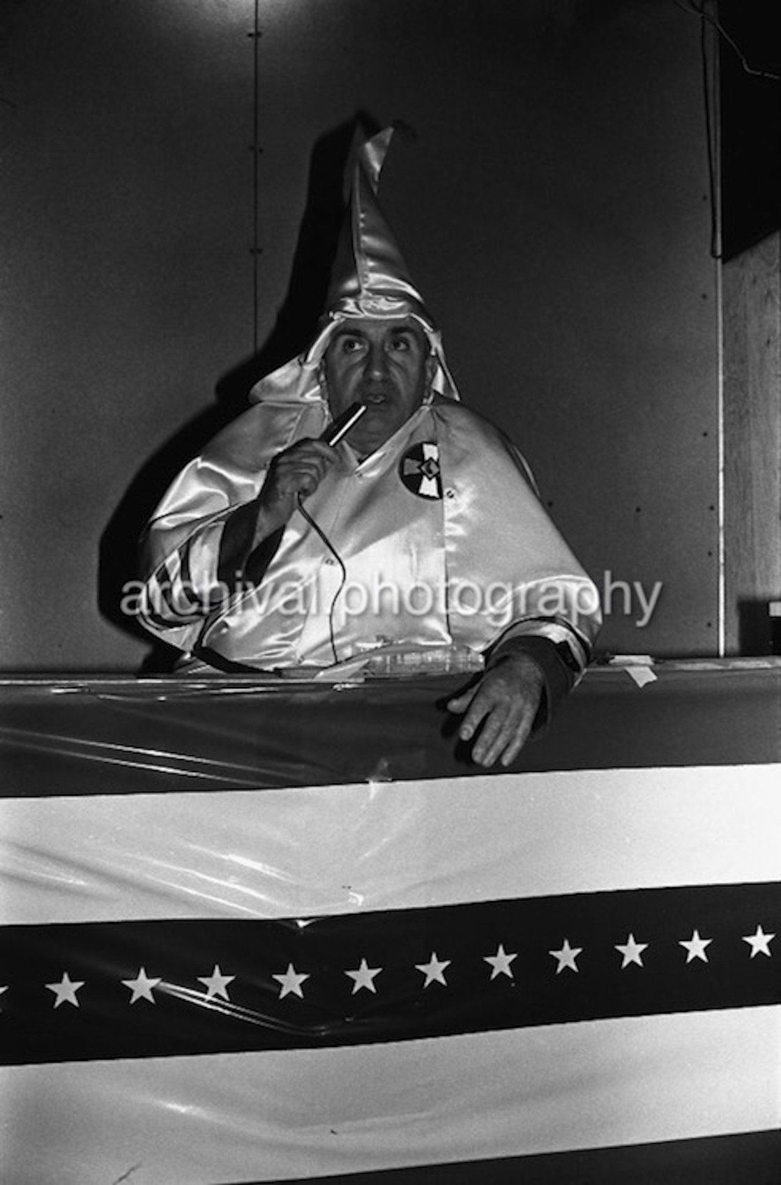 Ku Klux Klan - KKK member speaking TO THE CROWD