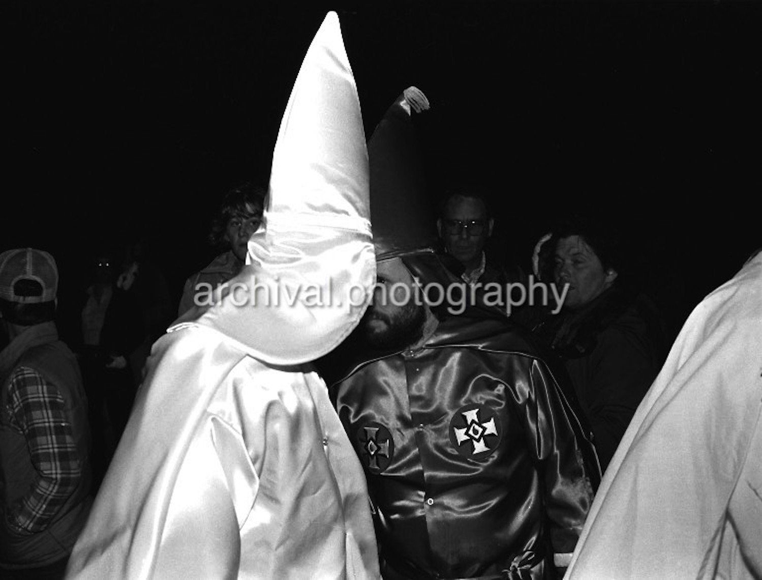 Ku Klux Klan - Two HIGH RANKING KKK members CHECKING EACH OTHER OUT BEFORE RALLY