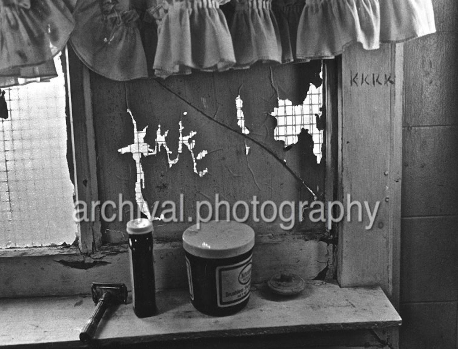 Hammer and condiments on ledge