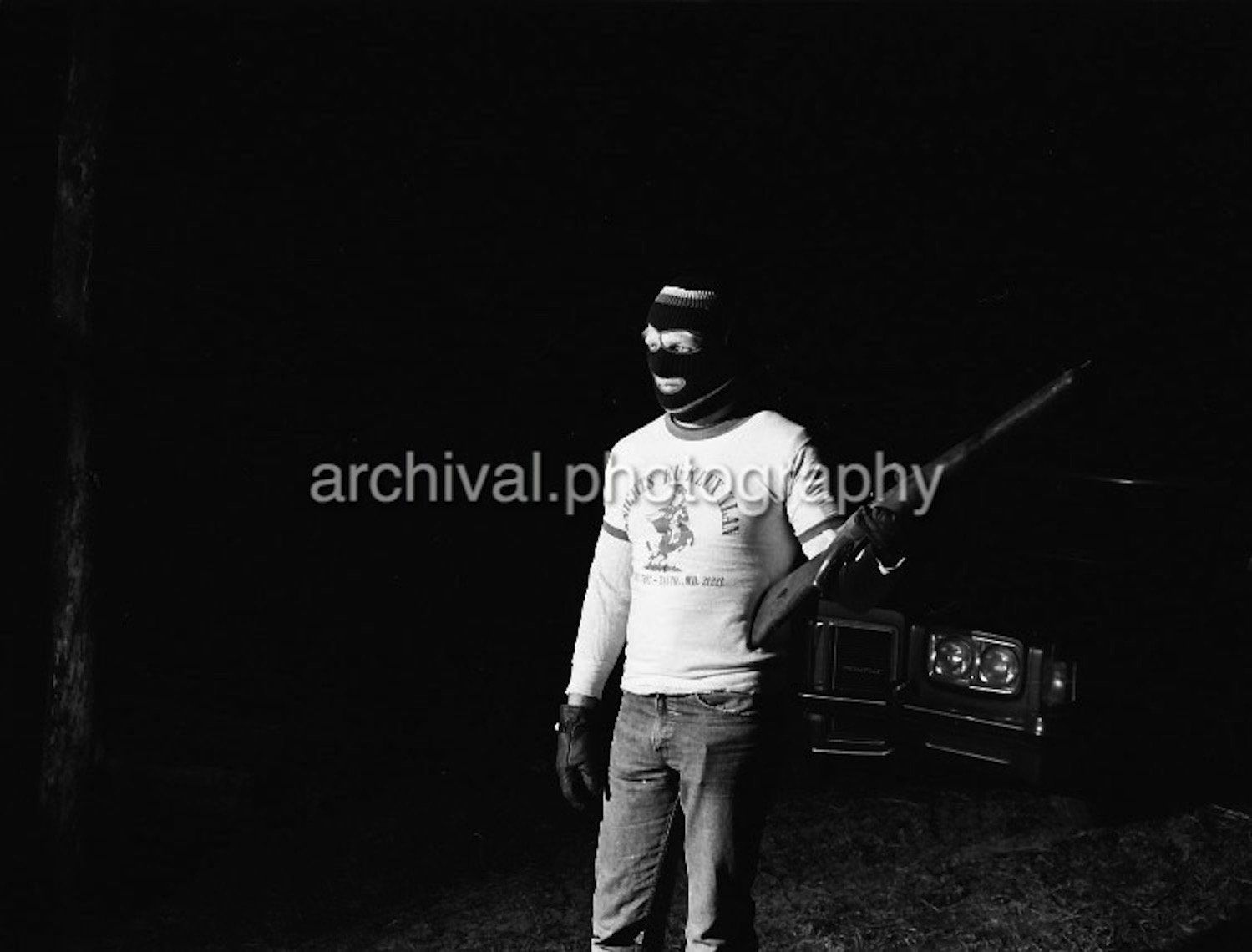 Ku Klux Klan - MASKED KKK MEMBER Man holding rifle RIFLE