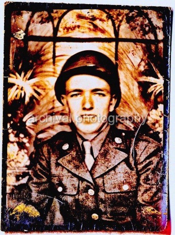 Portrait of young US ARMY soldier IN HELMET