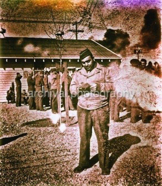 Candid WWII Photos Of GI's From All Sides - US ARMY SOLDIER READING MAIL - standing off to the side of group of soldiers