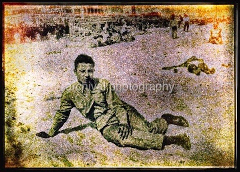 US Soldier POSING on ground - Candid WWII Photos Of GI's From All Sides