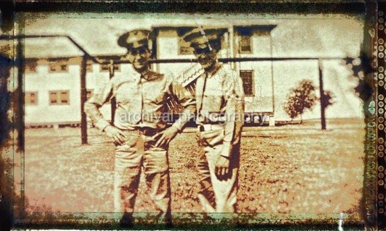 Portrait of two US MARINES in full military DRESS - Candid WWII Photos Of GI's From All Sides