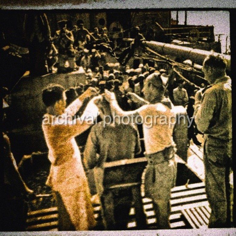 Candid WWII Photos Of GI's From All Sides - US NAVY pollywog initiation - the Line Crossing Ceremony,