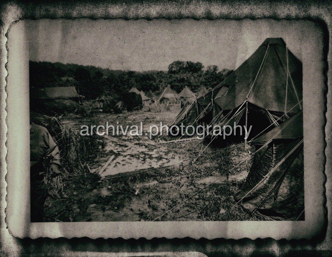 US ARMY Tents laid out in field - Candid WWII Photos Of GI's From All Sides