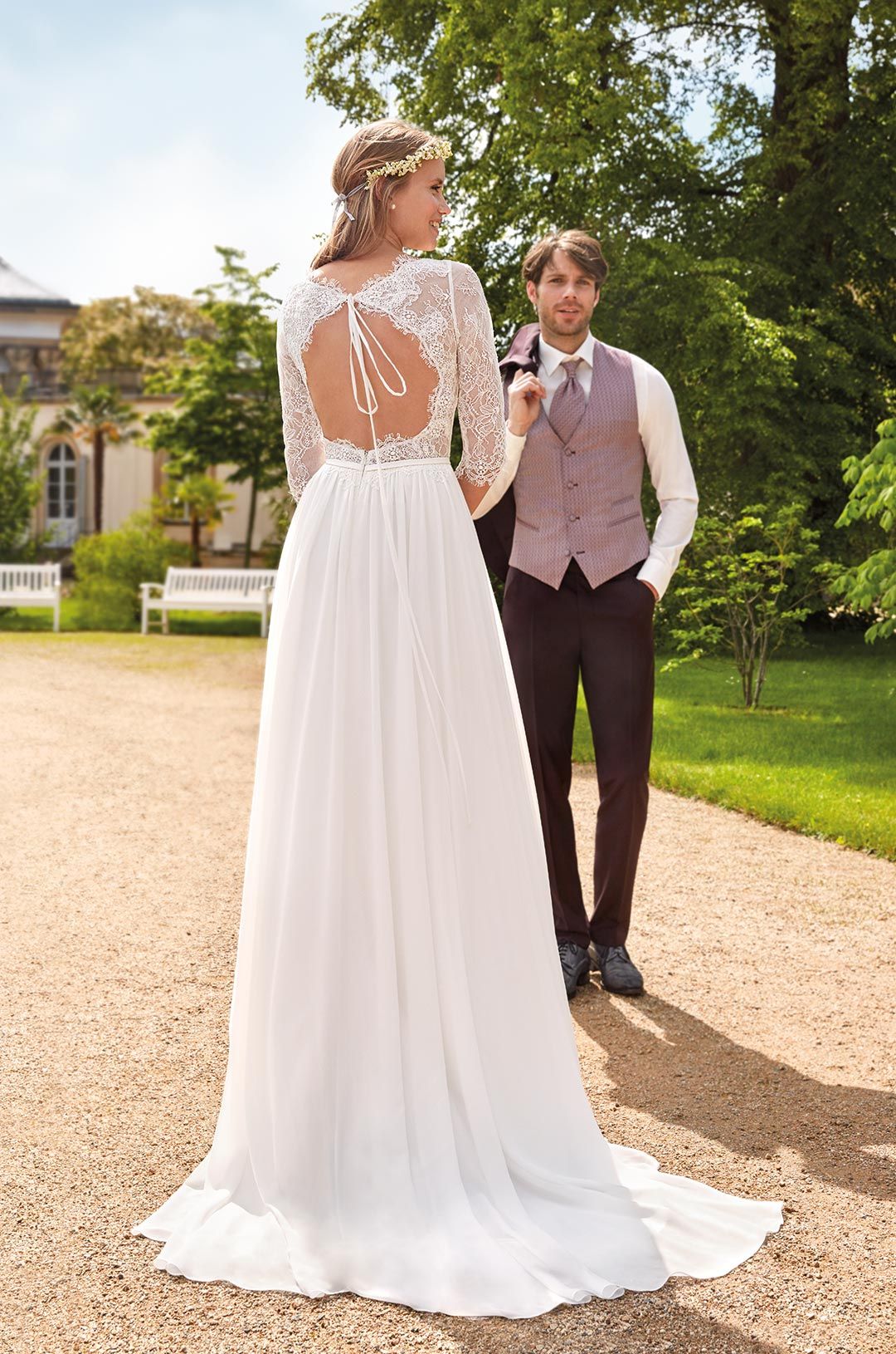 Vintagebrautkleid Kleemeier Brautkleid mit Ärmel