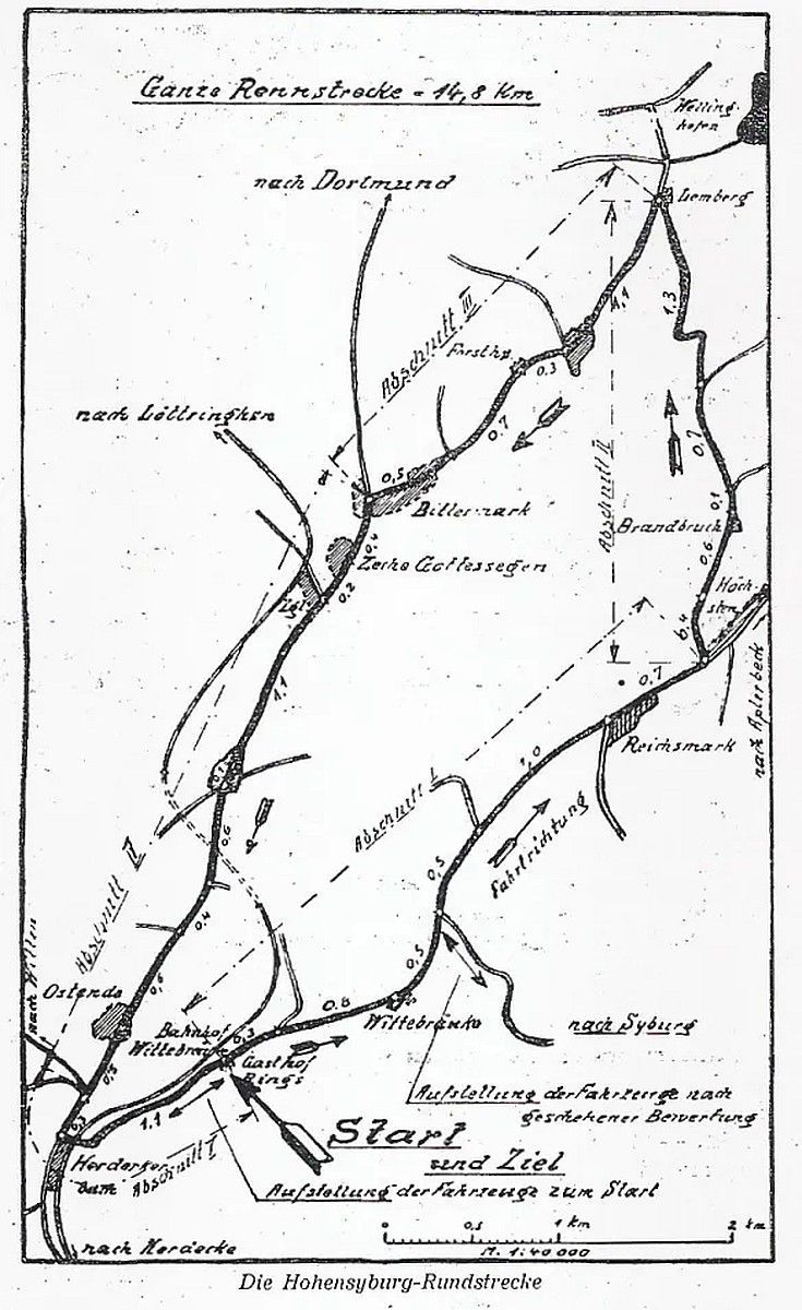 Historisches Foto des Hohensyburg Rundkurses