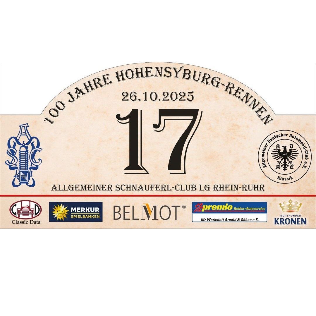 Rallyeschild mit Startnummer 17