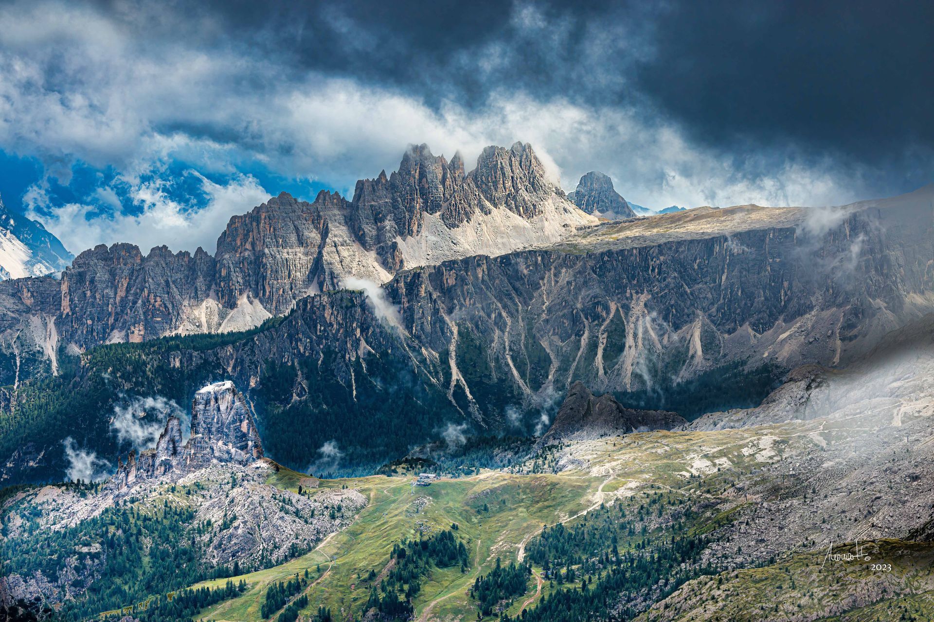Blick vom Refugio Lagazuoi, Fotografie, ein Fine Art Druck aus der Limited Edition Serie von Thomas Hartstang, Suedereiche.Art, Südtiroler Dolomiten, Italien, Alpen, Berge
