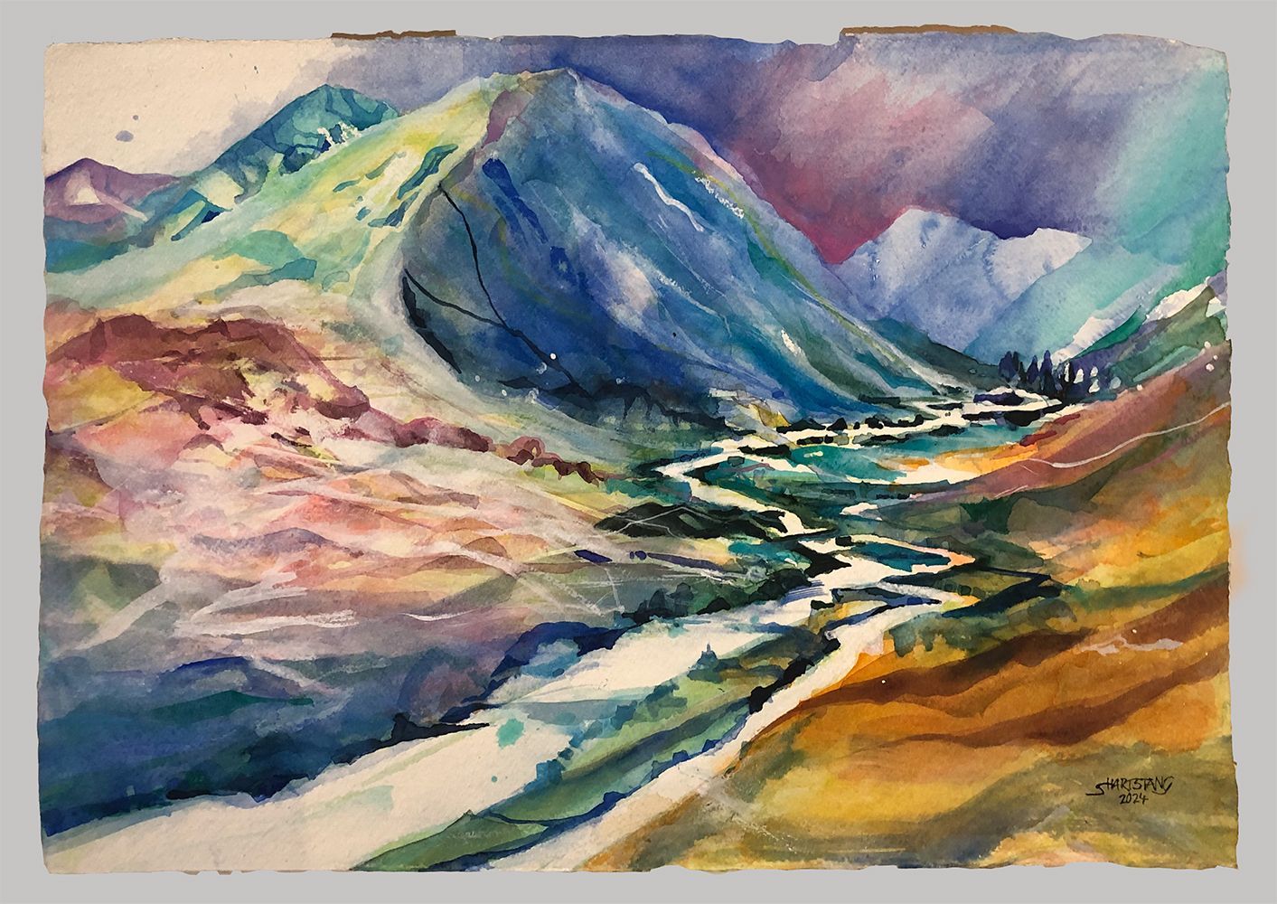 Portree Isle of Skye Schottland, ein Aquarell von Stephanie Hartstang, Südereiche.Art