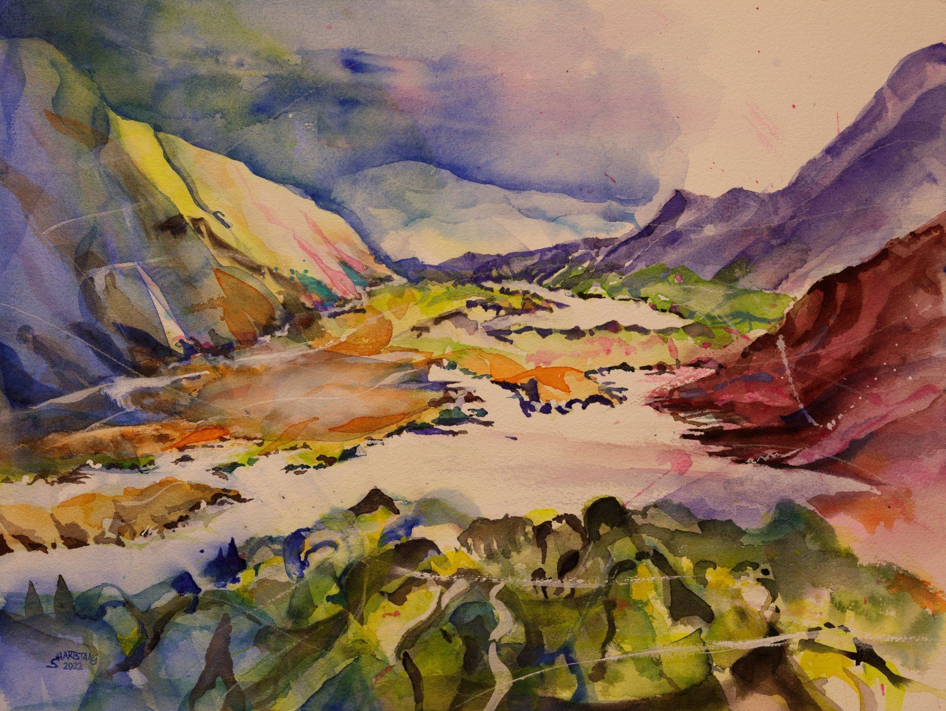 Aquarell Stephanie Hartstang Irland Ladies View