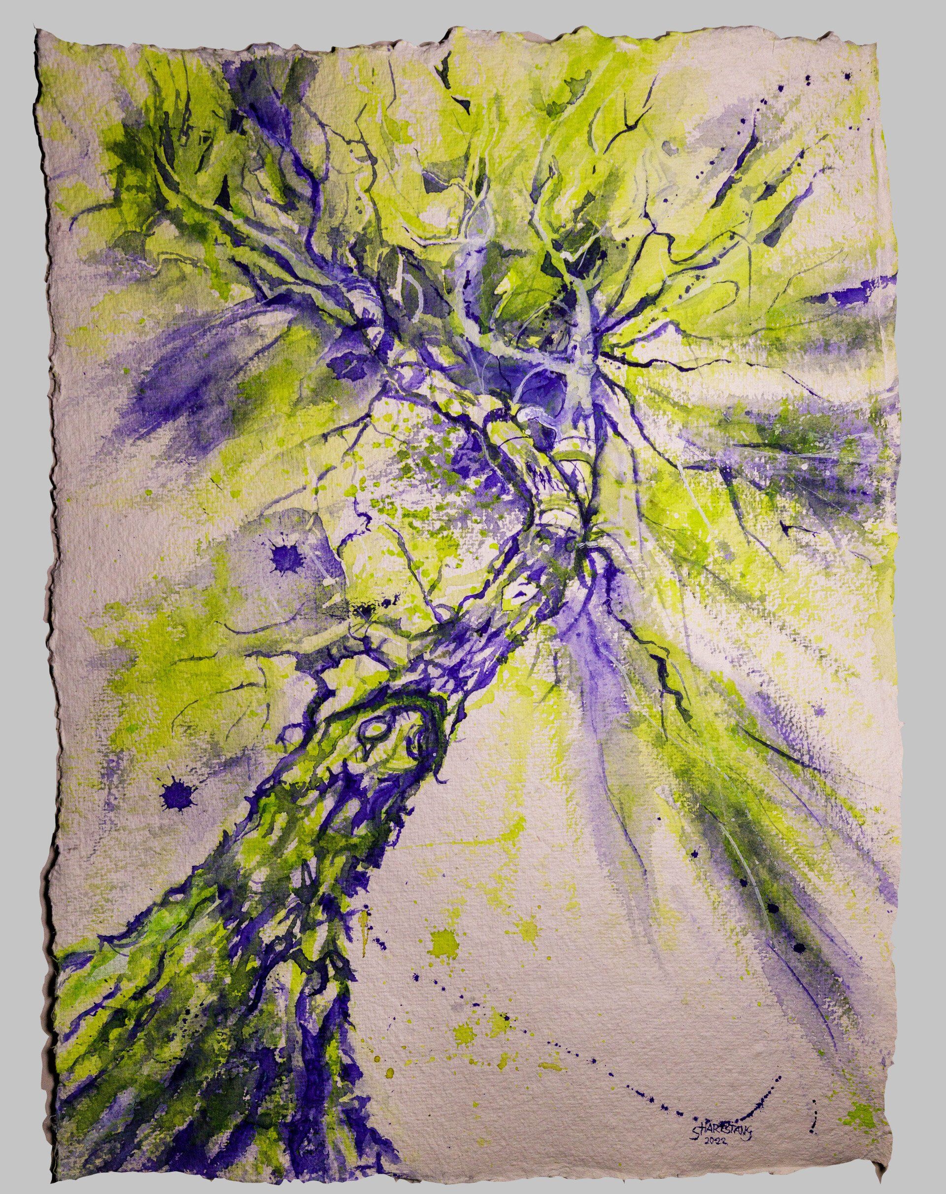Birke, Baum, ein Aquarell von Stephanie Hartstang, Atelier Südereiche