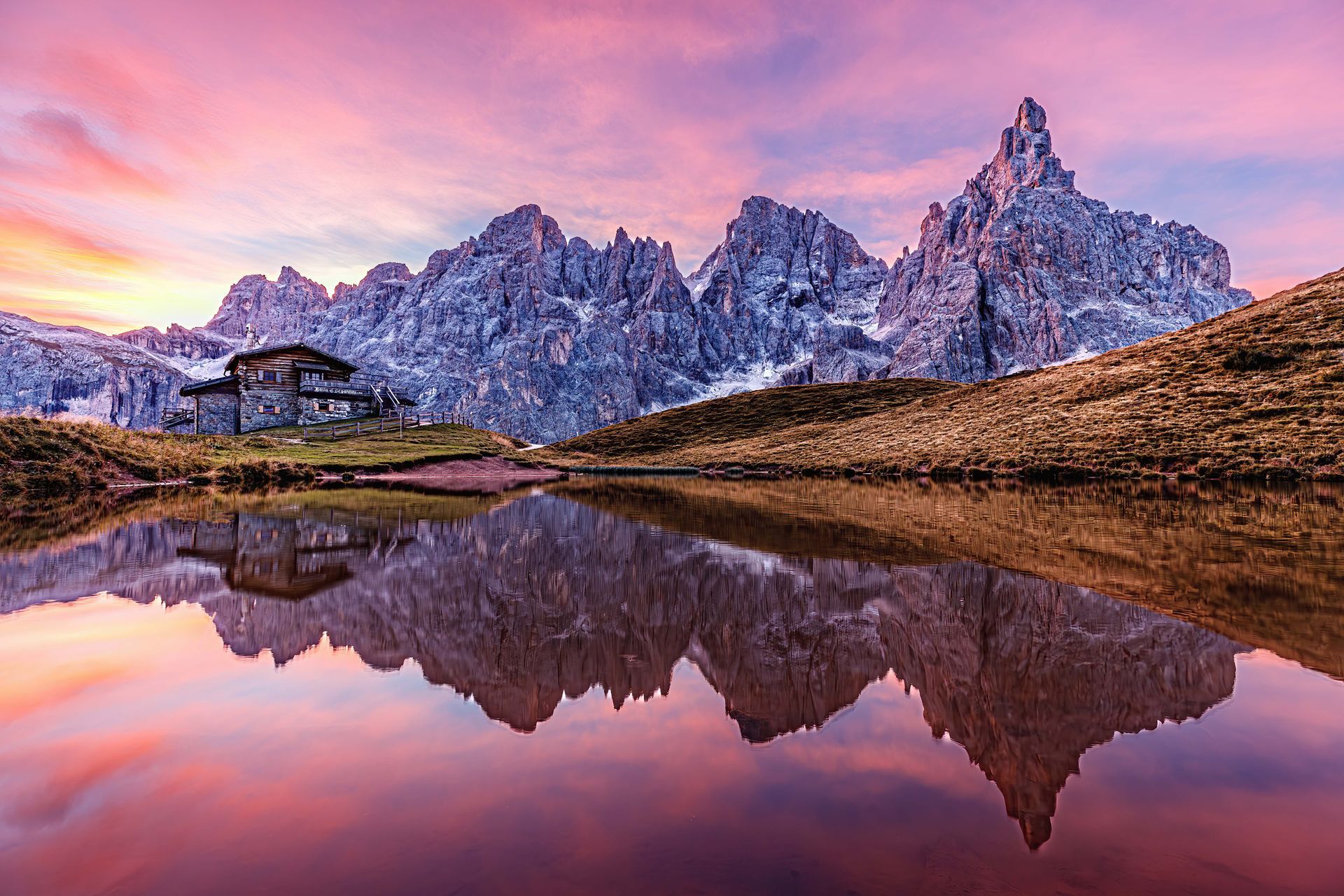 Baita San Segantini, Dolomiten, Alpen, Drohnen-Fotografie von Thomas Hartstang, Atelier Südereiche