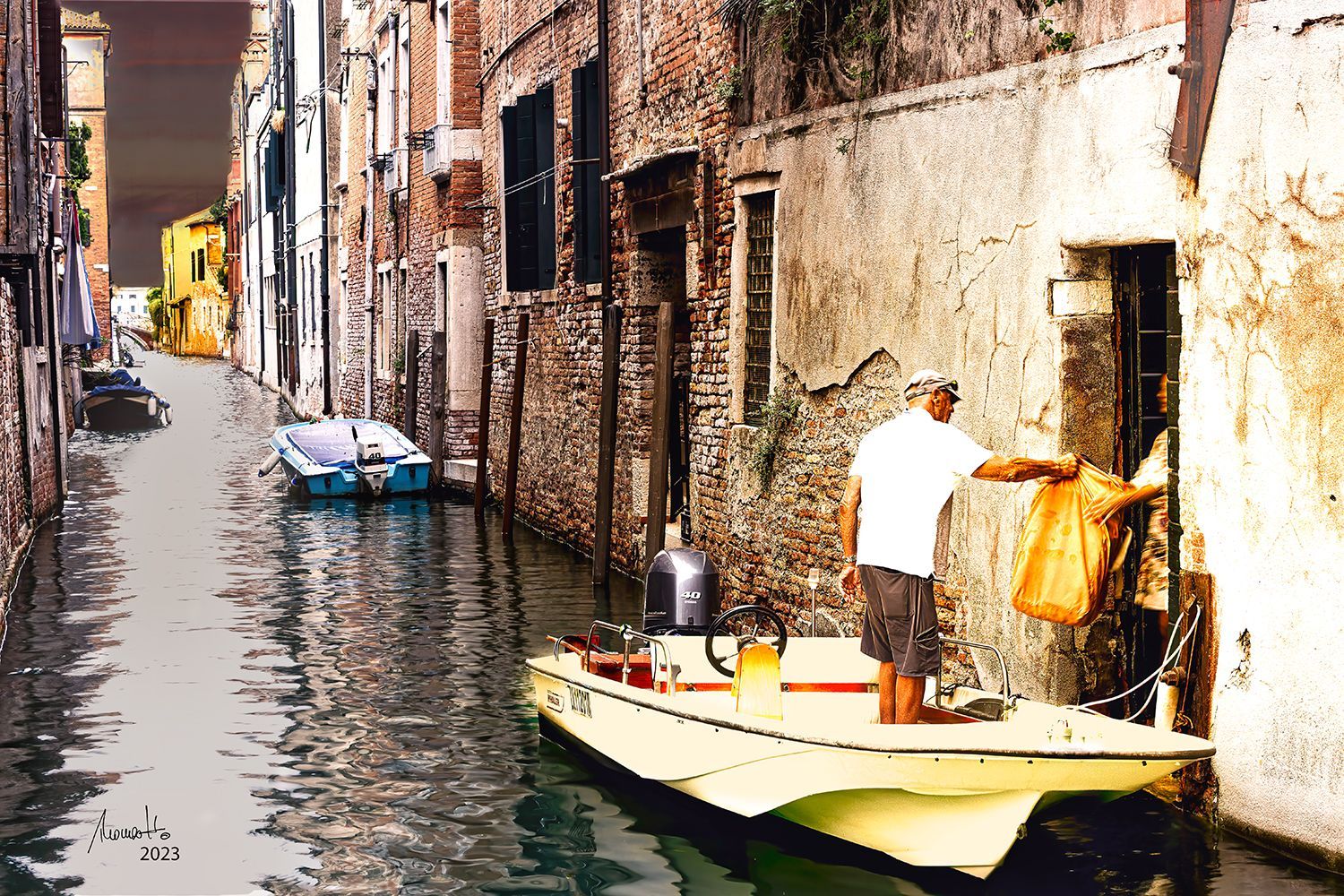 Seitenkanal in Venedig, Fotografie von Thomas Hartstang Seitenkanal in Venedig, Fotografie von Thomas Hartstang, Venedig, Südereiche.Art