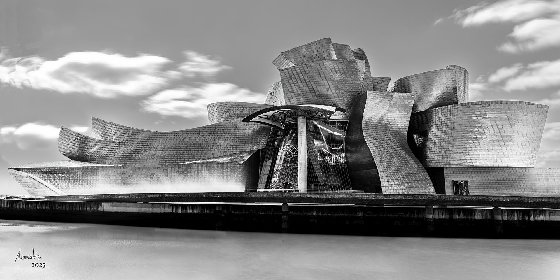 Museum Guggenheim, eine Fotografie von Thomas Hartstang, südreiche.art, fine Art Druck, Bilbao, Spanien, Panorama