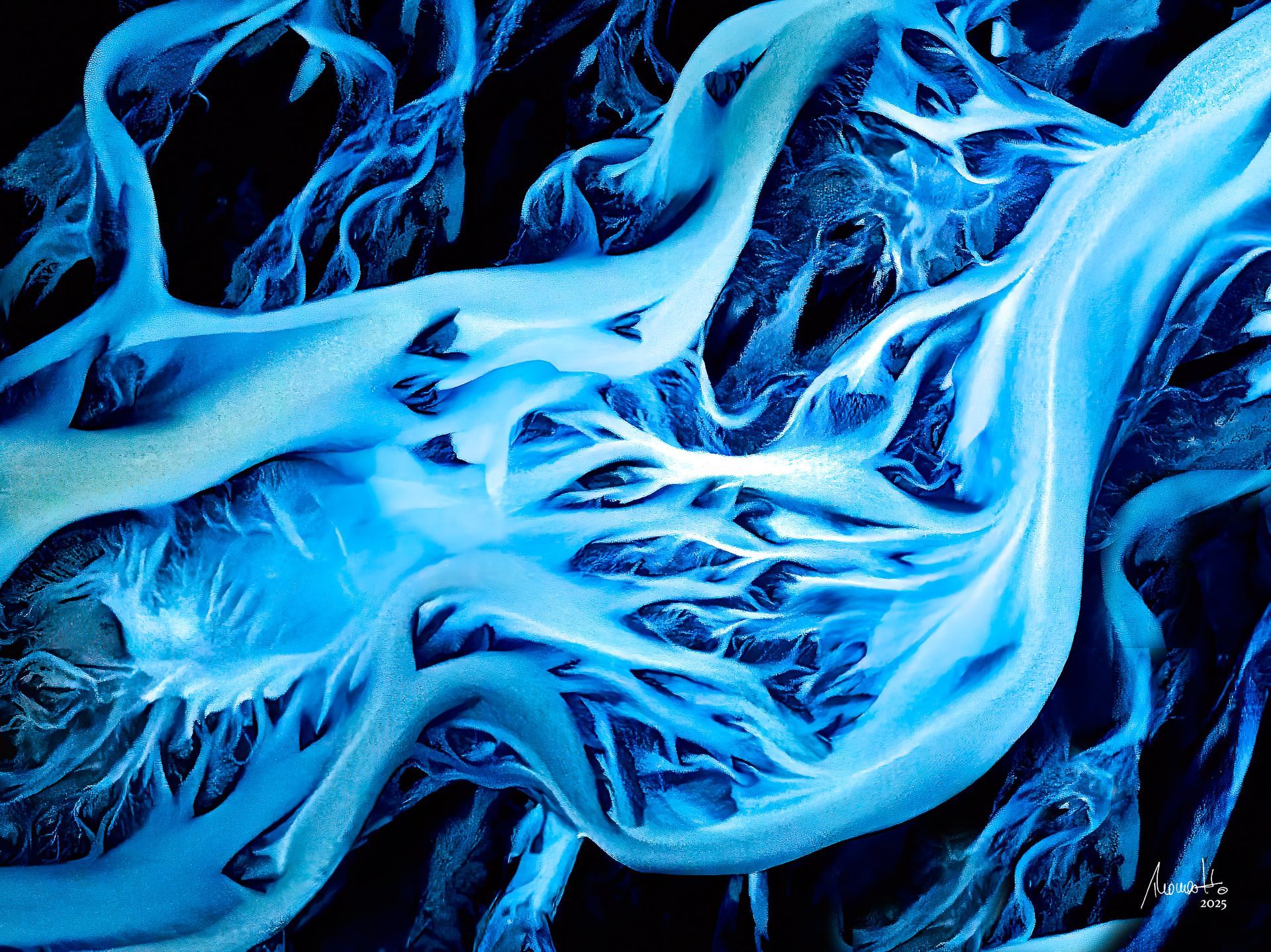 Riverscape, Connected all over, Fotografie, ein Fine Art Druck aus der Limited Edition Serie von Thomas Hartstang, Suedereiche.Art, Island