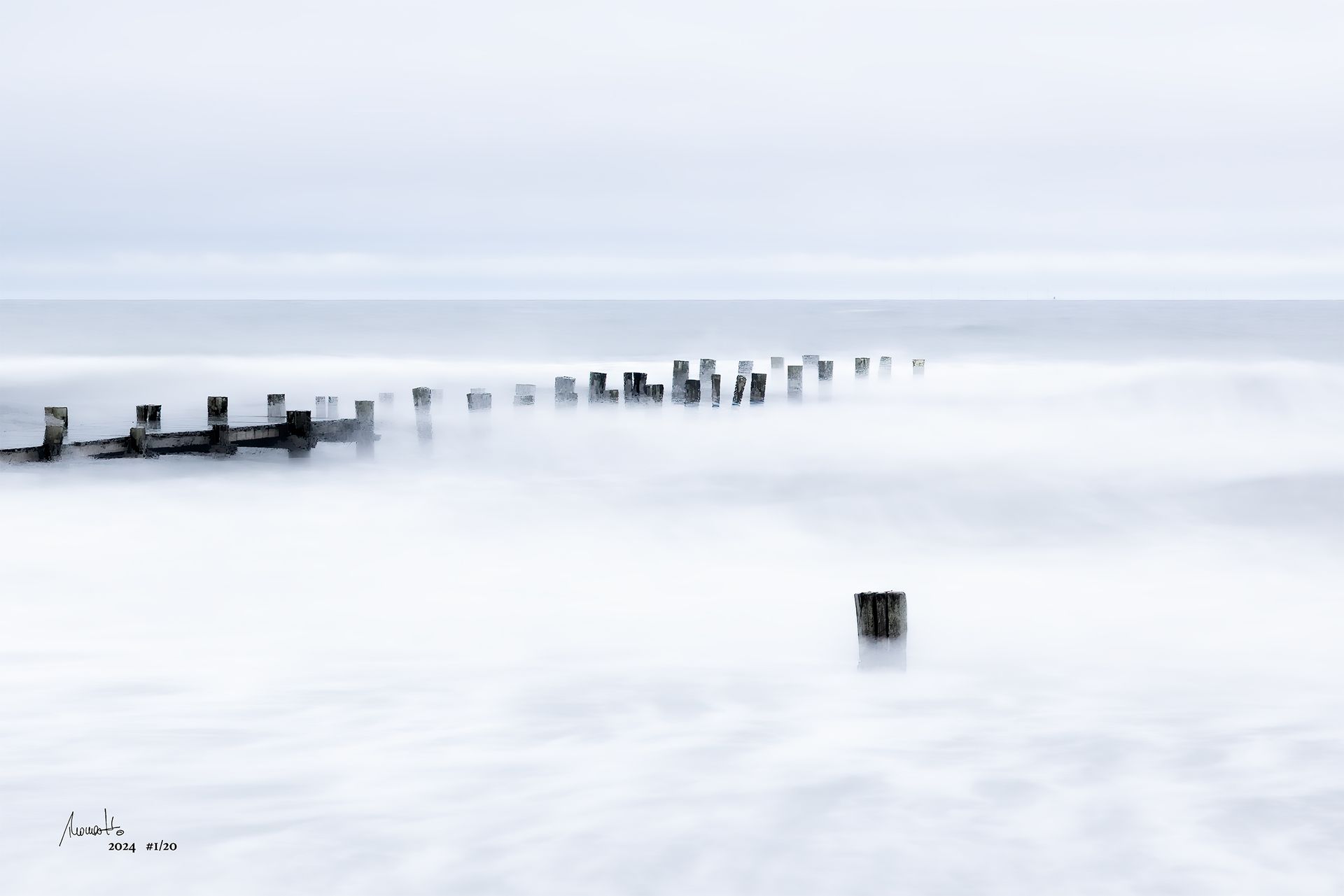 Seebrücke bei Stein im Winter, eine Fotografie von Thomas Hartstang, siedereiche.art, Kiel, Deutschland, Ostsee, Shop