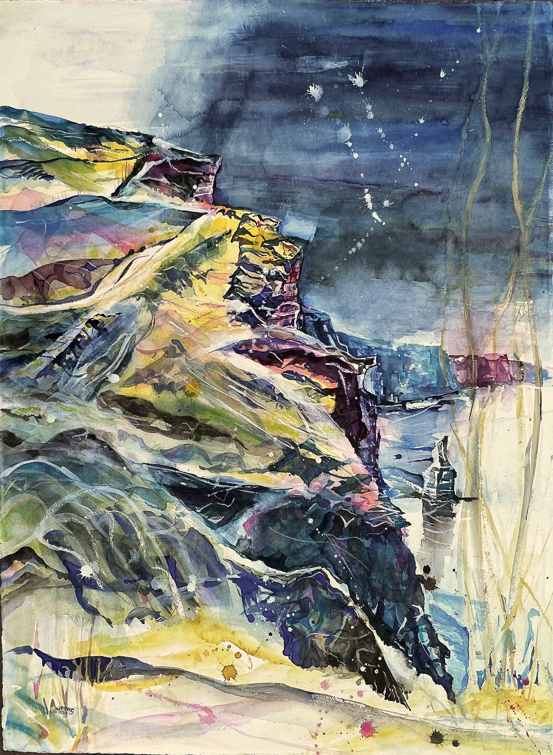 Aquarell Stephanie Hartstang Cliffs of Moher II