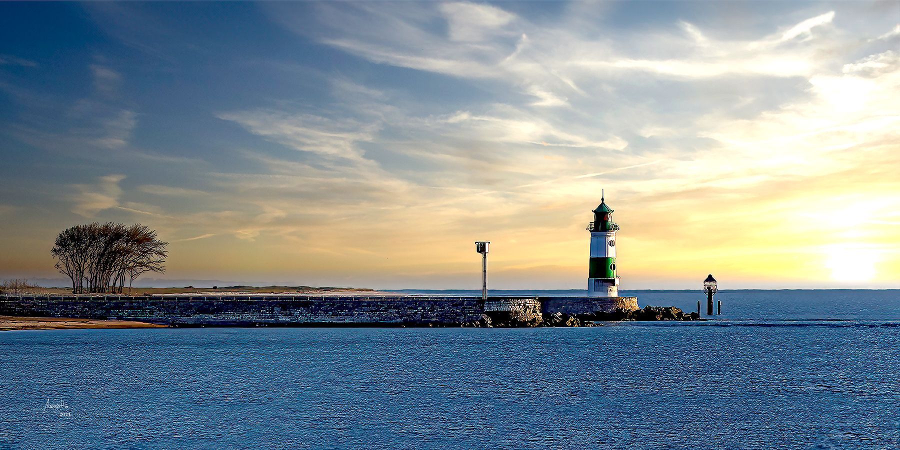 Leuchtturm Schleimünde am Morgen, eine Fotografie von Thomas Hartstang, suedereiche.art, Ostsee, Maasholm,Sonnenaufgang, Meer, Shop