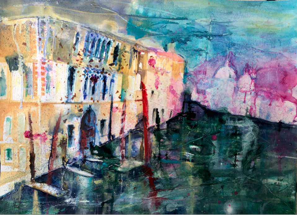 Schle 6 bei Holm, Aquarell von Stephanie Hartstang Venedig ruhig, ein Aquarell von Stephanie Hartstang, Südereiche.Art
