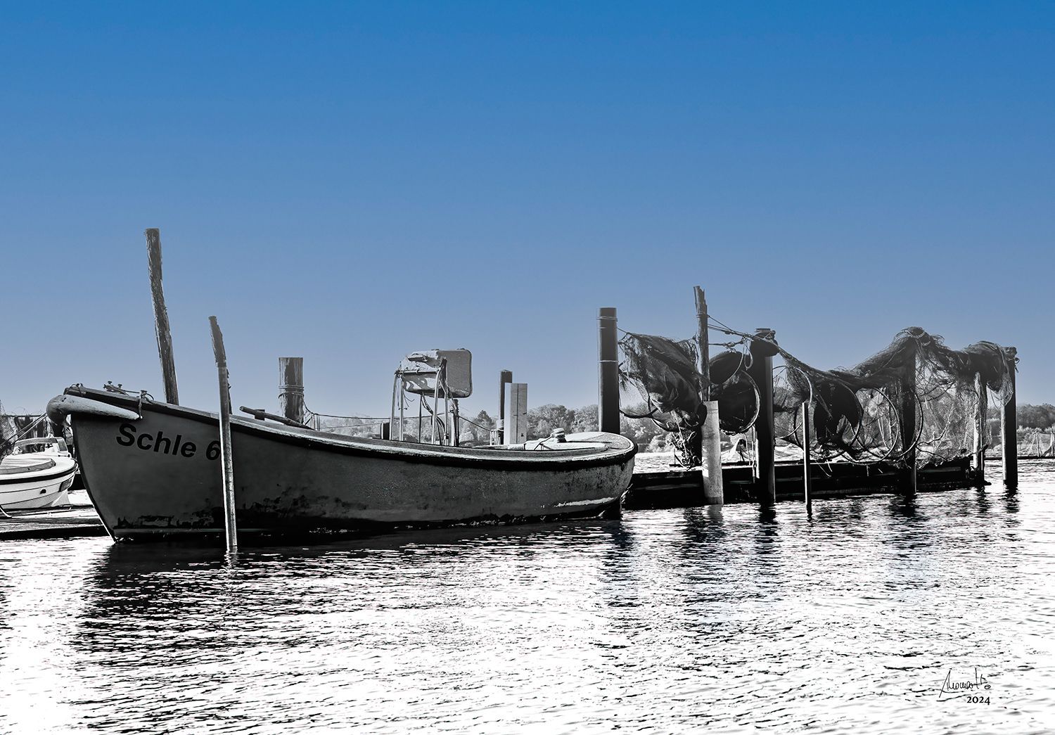 Schle 6, Holm, Fischerboot, Steg,  Schleswig, Schlei, Fotografie von Thomas Hartstang, Südereiche.Art