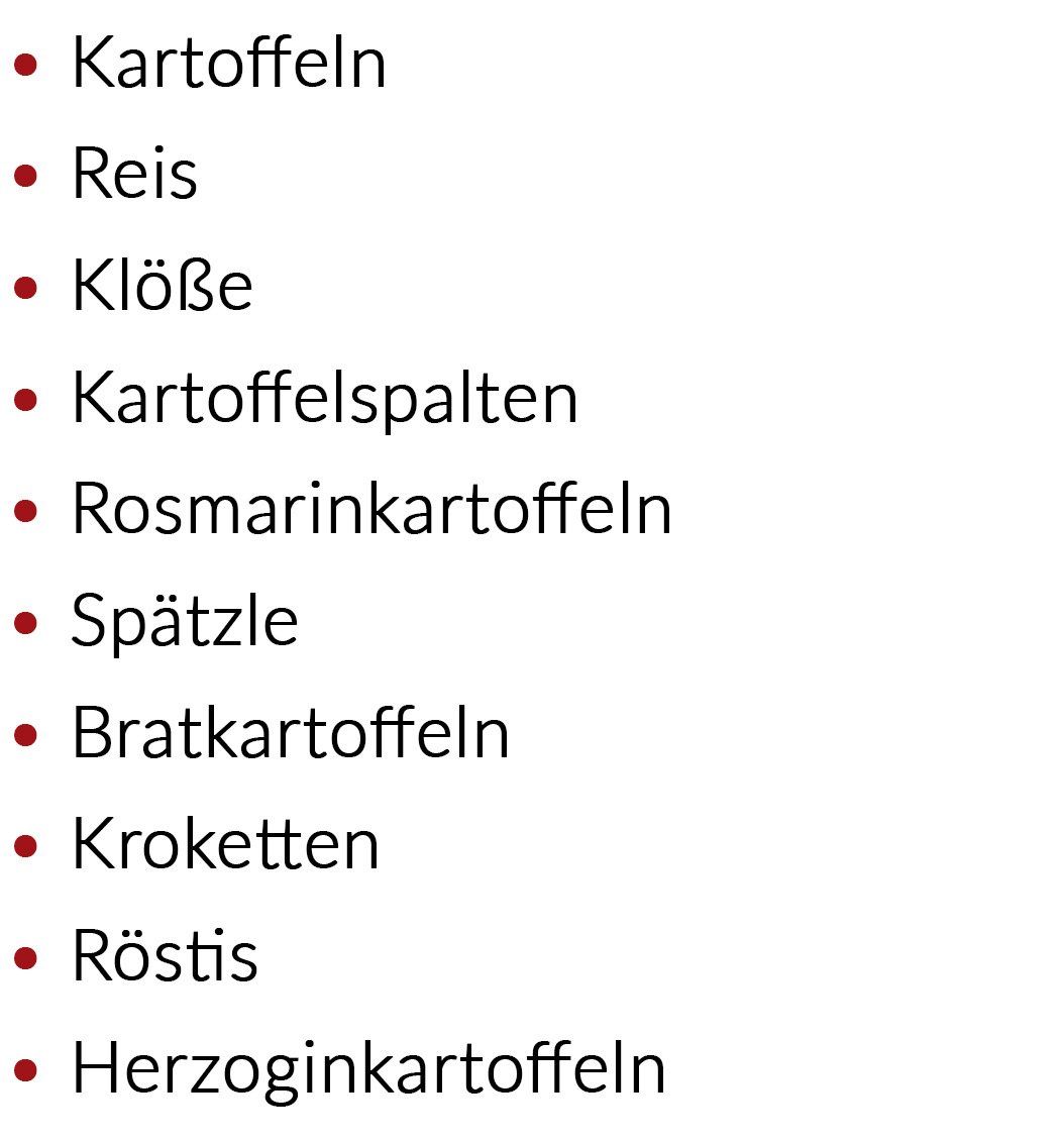 Partyservice Beilagen Fleischerei Hein Mügeln