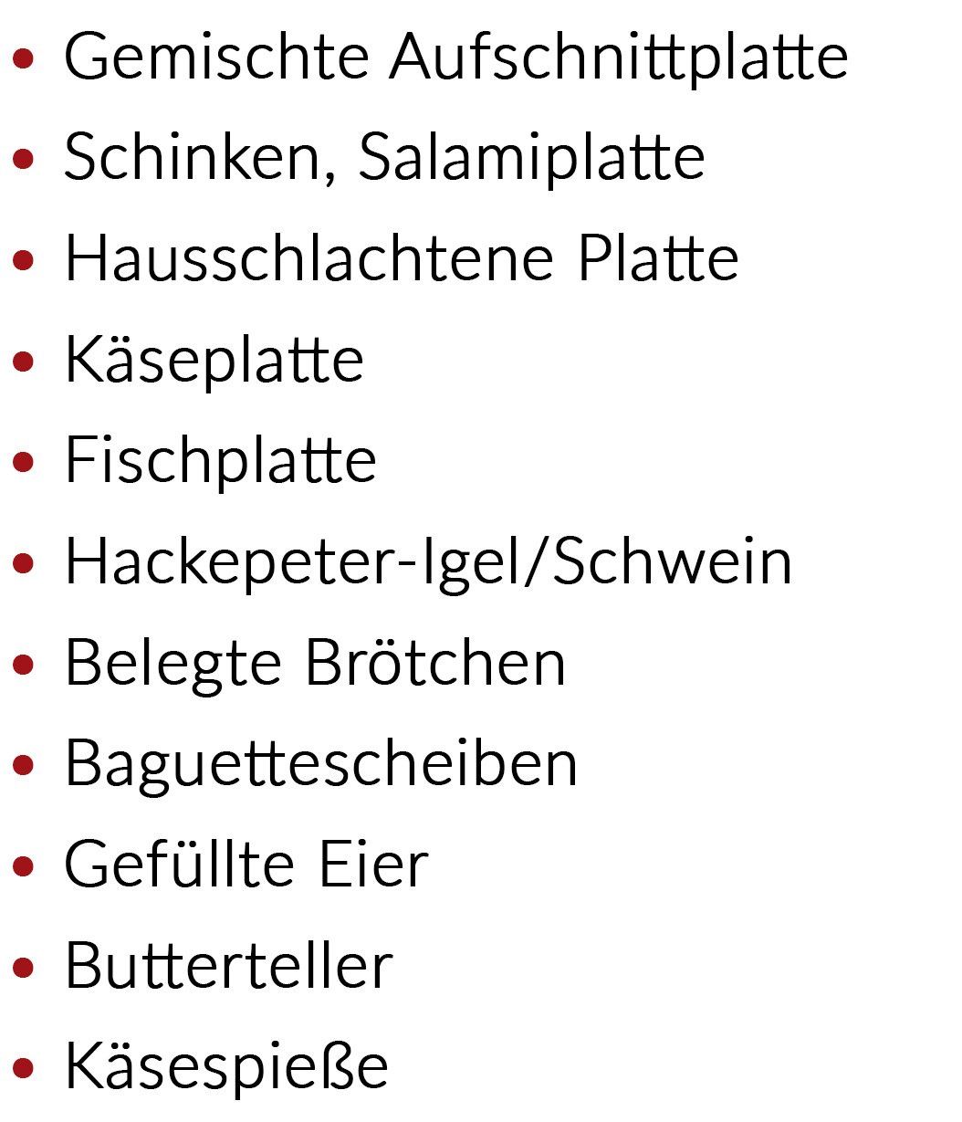 Kaltes Angebot Partyservice Fleischerei Hein Mügeln