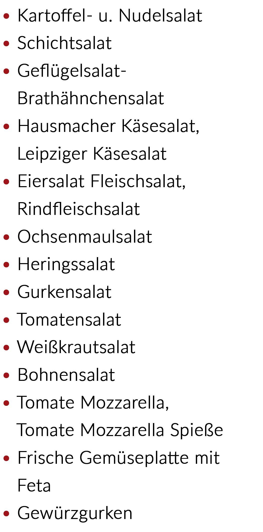 Partyservice Salate Fleischerei Hein Mügeln