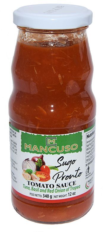 MANCUSO1976 - Sugo Pronto con Tonno, Basilico e Cipolla Rossa di Tropea IGP - italian tomato sauce MANCUSO1976 - Sugo Pronto con Tonno, Basilico e Cipolla Rossa di Tropea IGP - italian tomato sauce