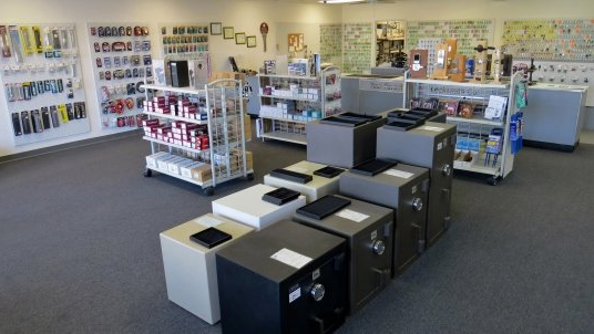 Large selection of safes, locks,keys, and key accessories