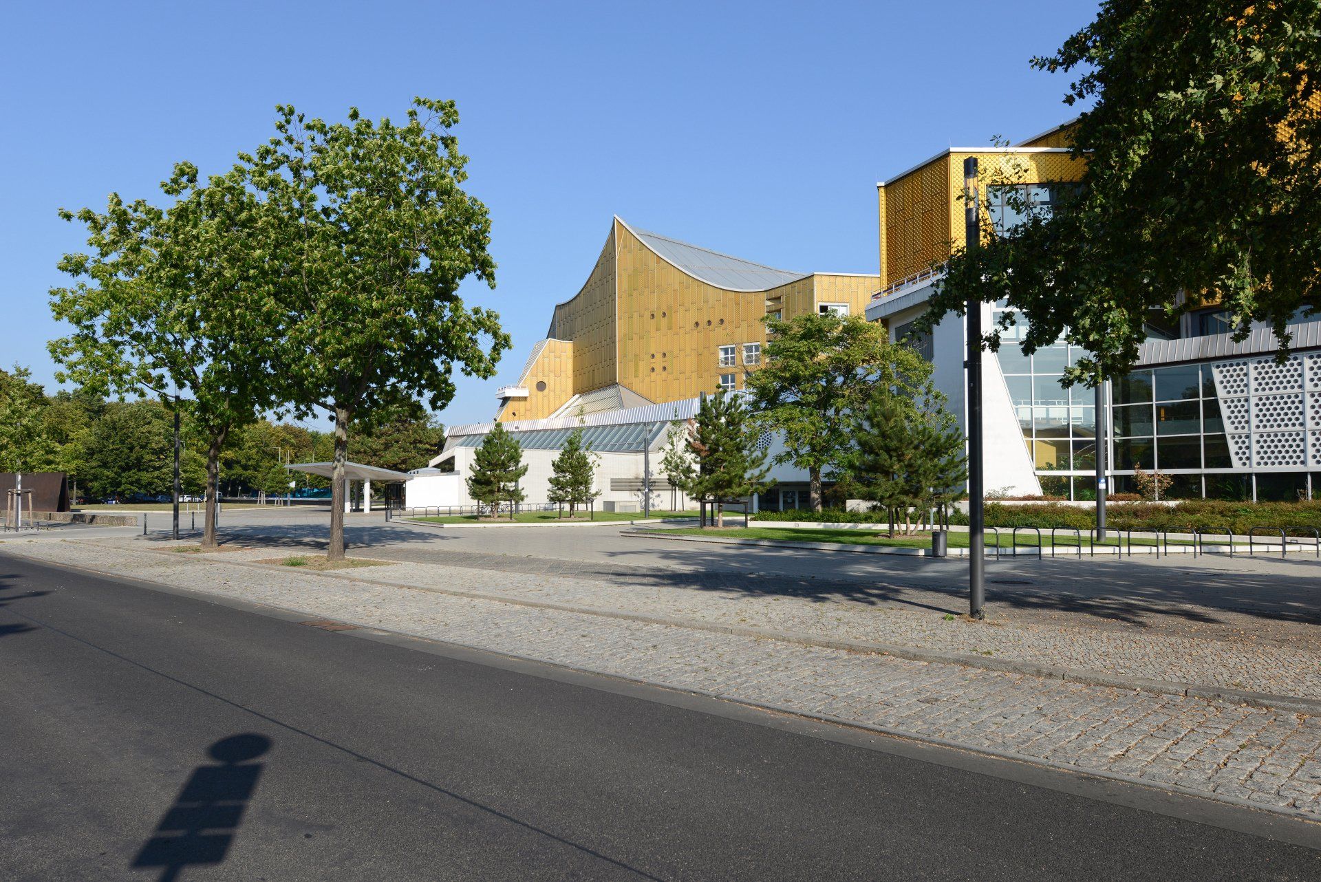West side of the orchestra-building Philharmonie, September 2020