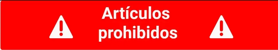 Cartel rojo de aviso, artículos que no se pueden importar a China