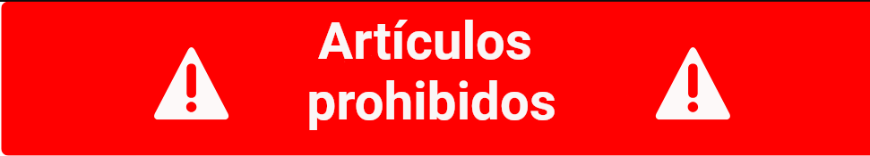 Mensaje de prohibición, artículos prohibidos para venta intracomunitaria entre España e Italia