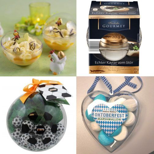 Entdecken Sie unsere Auswahl an eleganten Acryl-Kugeln und Herzen, die nicht nur Ihre Lebensmittel stilvoll präsentieren, sondern auch höchsten Sicherheitsstandards entsprechen. Unsere lebensmittelechten Verpackungen bieten nicht nur eine attraktive Möglichkeit, Ihre Köstlichkeiten zu präsentieren, sondern gewährleisten auch, dass Ihre Lebensmittel frisch und geschützt bleiben. Mit ihrer transparenten Eleganz und ihrer praktischen Funktionalität sind sie die ideale Wahl für eine Vielzahl von Anlässen, von Festlichkeiten bis hin zu besonderen Geschenken. Verleihen Sie Ihren Produkten den perfekten Schliff und sorgen Sie gleichzeitig für ein Höchstmaß an Sicherheit und Qualität