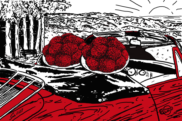 Bollenhut, Porsche, Schwarzwald, Cartoon, Graifk