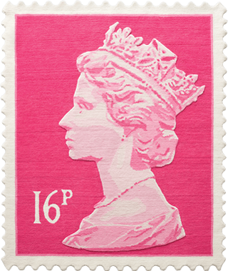 16p Pink Stamp Rug