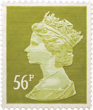 56p Olive Green stamp Rug