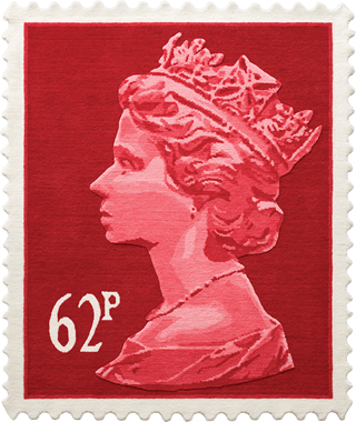 62p Red Stamp Rug