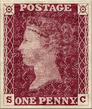 Penny Red stamp rug