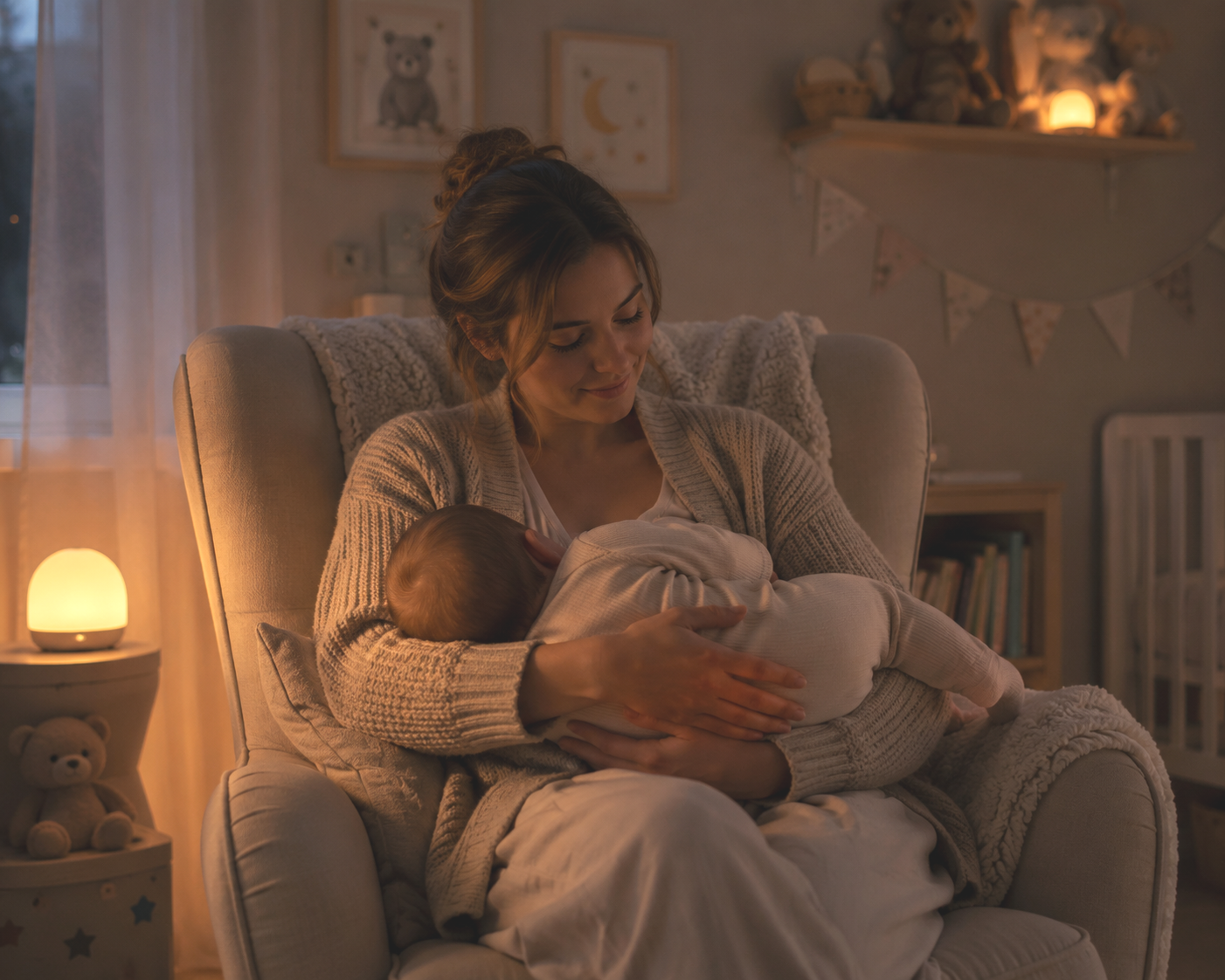 Ein Baby wird gestillt