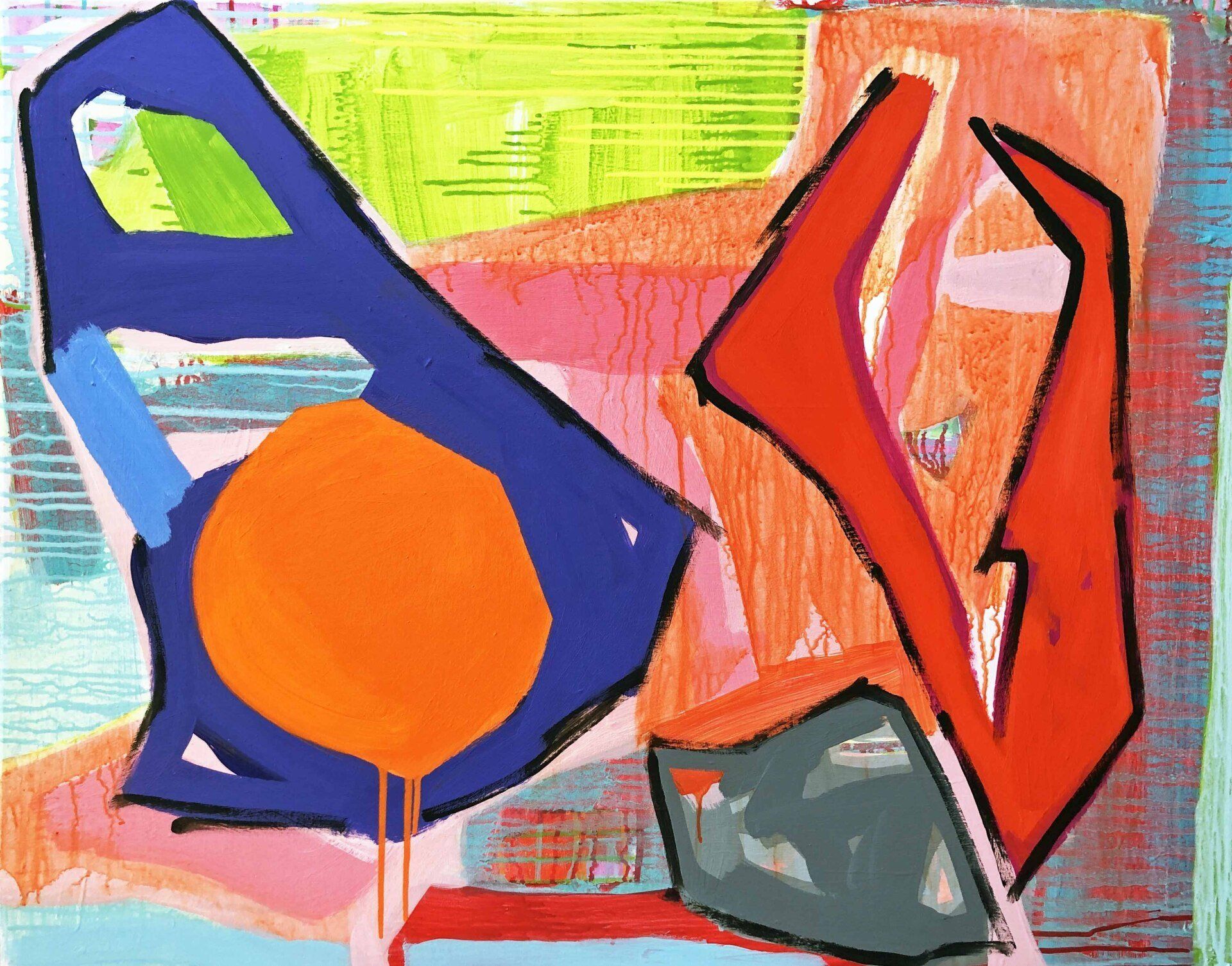 Zwei - in sich frei, 80 x 100 cm, Acryl auf Leinwand, 2021