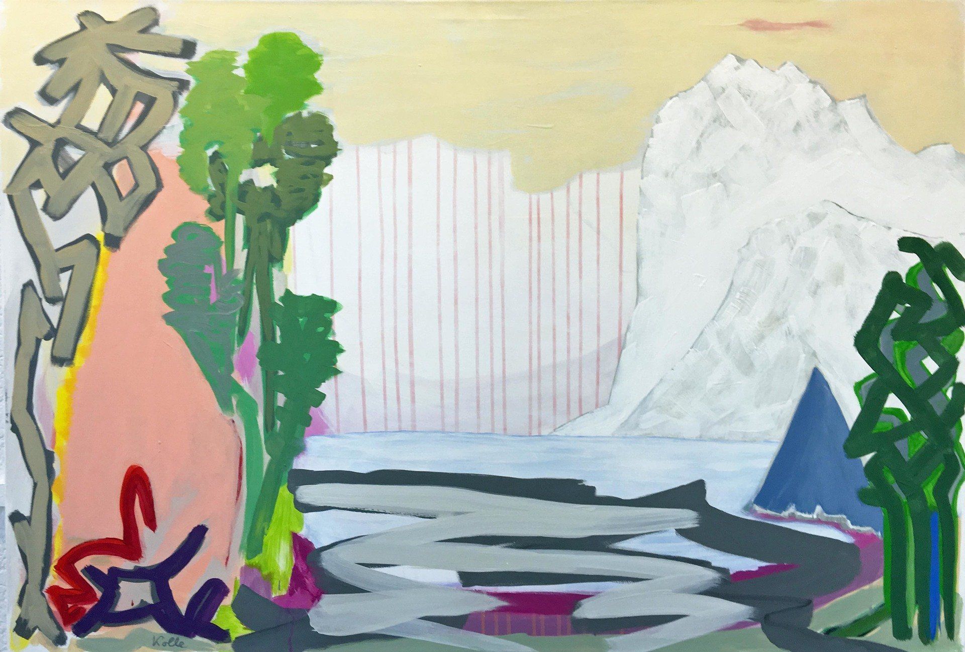 untitled, 100 x 140 cm, Acryl auf Leinwand, 2018